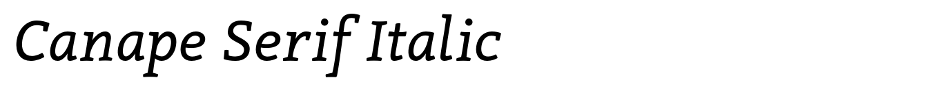 Canape Serif Italic